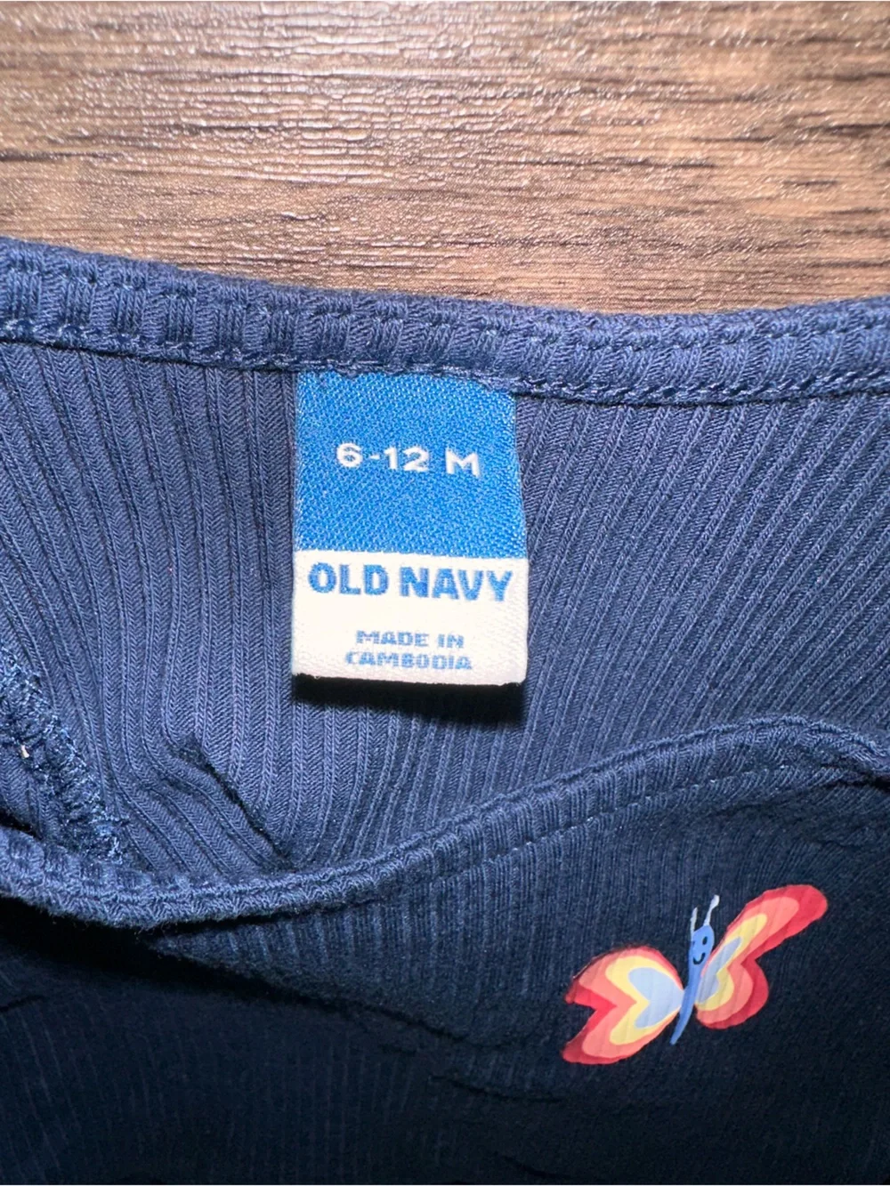 Old Navy Navy Ribbed Tank and Shorts with Rainbow Butterfly